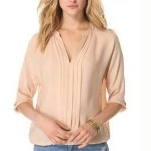 Joie silky pleated "Marru" blouse in dusty pink sand size S- NWT